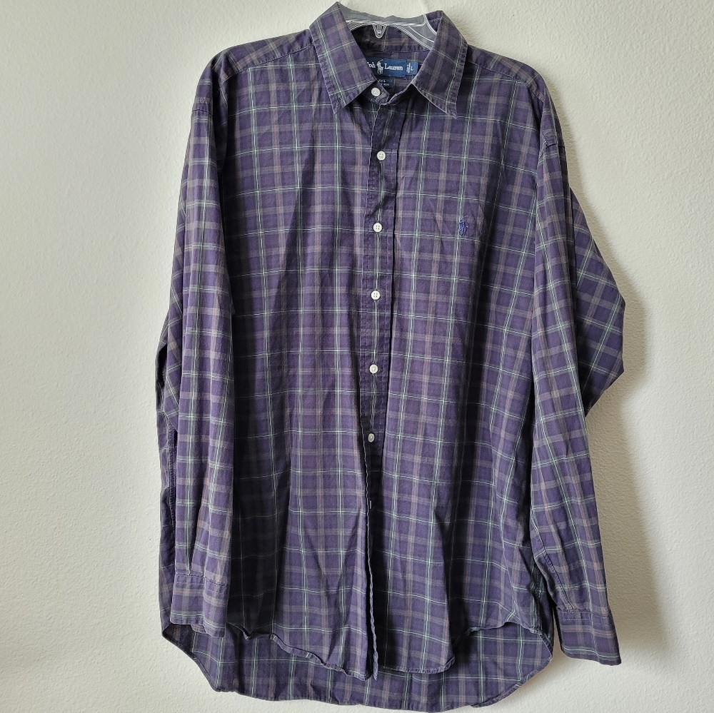 Ralph Lauren Polo Long Sleeve Blue Plaid Blake Button Up